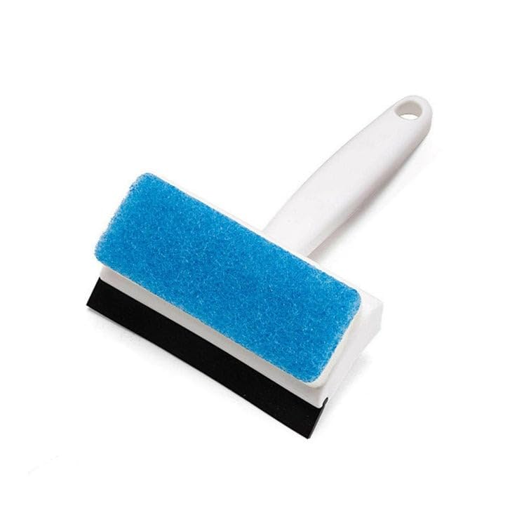 Giftock Stainless Steel 2 in 1 Glass Wiper Cleaning Brush|Household Cleaner Mirror Grout Tile Cleaner Washing Pot Brush Double-Sided Glass Wipe Bathroom Wiper Window Glass Wiper(Multicolor)- Pack of 1