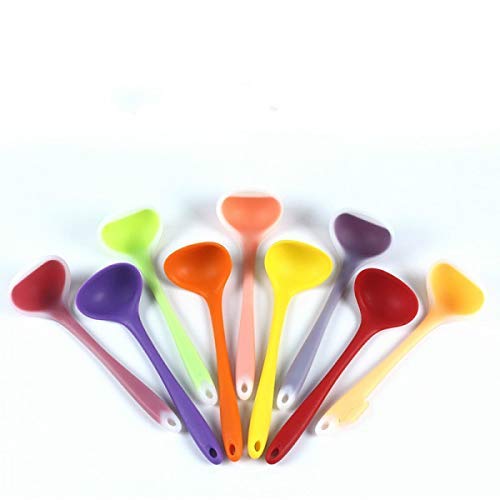 Giftock Silicone Spoone - Non-Stick Ladle Soup Spoon & Silicone Handle Effortless Cooking with Heat Resistant Baking Tool Rice Serving Dining Table Utensils Salad Cooking Tools (Pack of 1)