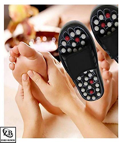 Giftock Spring Acupressure Magnetic Therapy Sandals |Yoga Paduka Acupressure Foot Relaxer| Foot Massager Slipper| Rotating Acupressure Foot Slippers for Men & Women (6 UK)