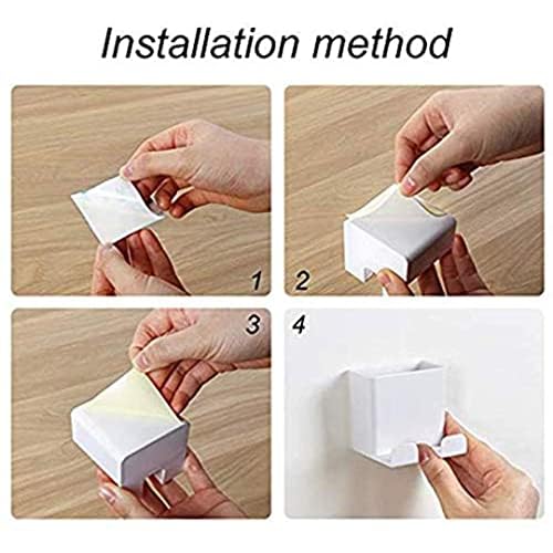 Giftock Remote Control Storage Box - 1 Pcs Plastic Multifunction Stationery Storage Box, Wall Mount Self-Adhesive Storage Box for Remote, Mobile Phone, Charging Plug Home, Office