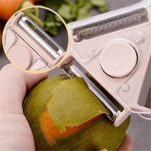 Giftock 3 in 1 Blade Peeler - 3 in 1 Vegetable Peeler, Multifunctional Fruit Peelers with 3 Blades Stainless Potato Peeler Stainless Steel Shredder Slicer for Cabbage, Apple, Carrot