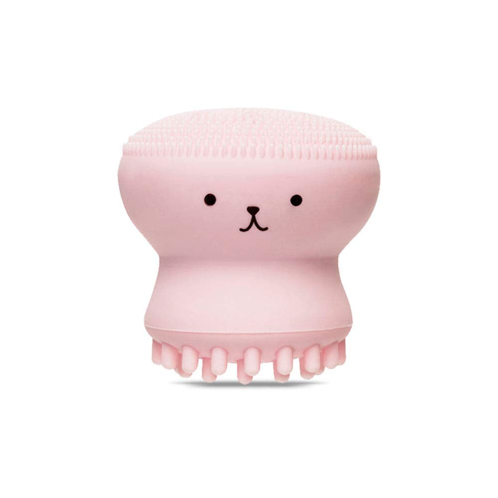 Giftock Octopus Design Silicone Facial Cleansing Brush Face Exfoliator Massager Beauty Tool All in One Deep Pore Cleansing Sponge & Brush, For Exfoliating, Massage, Cleansing Soft Brush (pink)