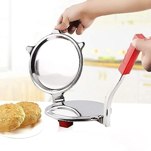 Giftock Puri Maker Press Machine with Handle | Stainless Steel 7.5 inch Puri Maker Press Machine with Handle Roti Press, Papad/Khakhra/Chapati Maker