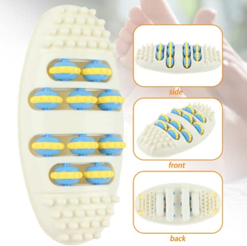 Giftock Oval Shape Foot Massager Roller Wheel Massager Feet Care Pain Relief With 4 Row Rollers Acupoint Relaxation Tool
