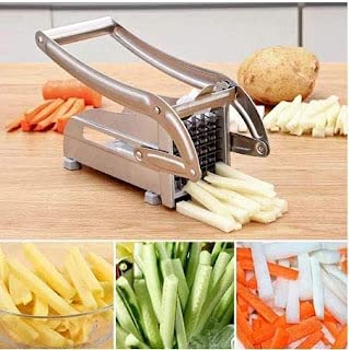 Giftock Point Wonders Stainless Steel Home French Fries Potato Chips, Salad Chipser Strip Cutting Cutter Machine Maker Slicer Chopper Dicer Snacks Finger (Silver)