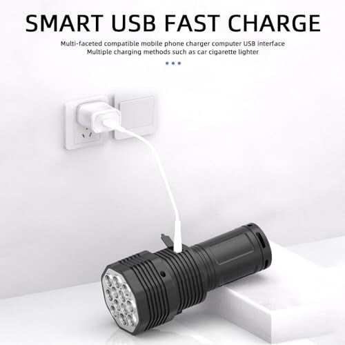 Giftock STORE 12 LED Flashlight COB Side Light USB Rechargeable Strong Light Flashlight