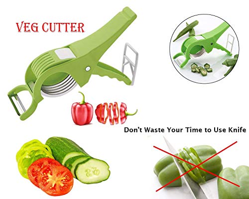 Giftock Multipurpose Slicer Cutter-Dual Stainless Steel Cutting Blades Spiral Slicer for Zucchini Spaghetti Noodles- Veg. Salad Maker Slicer for Kitchen (Watermelon Slicer)