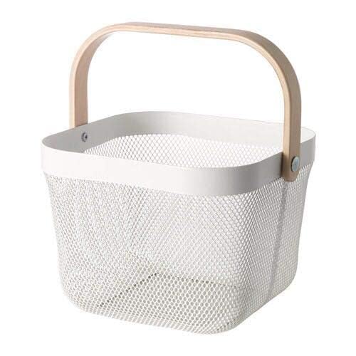 Giftock Metal Wire Basket With Handle|Storage Basket Fot Fruits, Books|Mesh Open Storage Bin|Storage Organizer