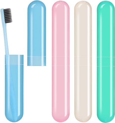 Giftock Toothbrush Holder Cover Case Storage Box Capsule Shape for Bathroom,Travelling Portable (Multi-Color-Plastic) (4)