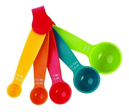 Giftock Measurement Spoons Set of 5 for Kitchen and home use Teaspoons Tablespoons multcolor Plastic