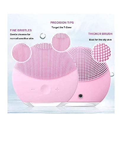 Giftock Forever Lina Dual-sided mini Smart Silicone Electric Facial Cleansing Device, Rechargeable, Multicolor