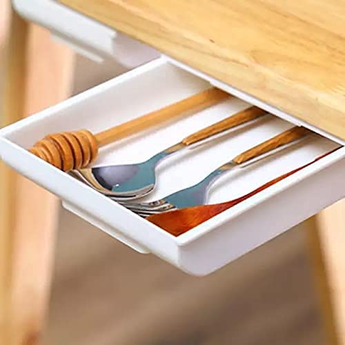 Giftock  Desk Table Drawer,Hidden Drawer Self-Adhesive Tray Storage Box Expandable Drawer Tray for Home,Office,School and Desk-1pcs multicolor (1)
