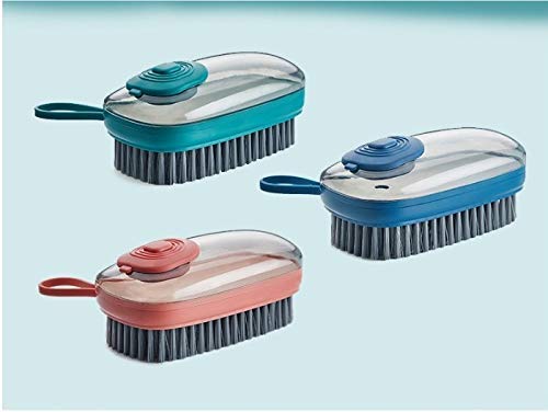 Giftock 3 in 1 Multipurpose Grip Liquid Adding Silicon Scrubber Brush for Kitchen & Bathroom Household Cleaning