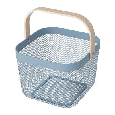 Giftock Metal Wire Basket With Handle|Storage Basket Fot Fruits, Books|Mesh Open Storage Bin|Storage Organizer