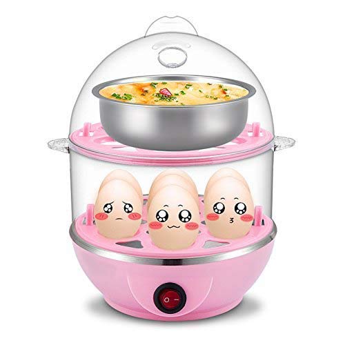 Giftock Egg Boiler With Automatic Off & Double Layer Electric Egg Maker For Boiling, Cooking And Frying The Eggs| Egg Boiler/Egg Poacher Machine / 14 Egg Cooker/Egg Steamer/Omelet Bowl With Tray.