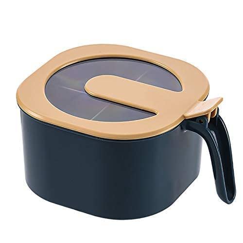 Giftock Seasoning Container 4 Compartments Seasoning Box Spice Jar Condiment Container Kitchen Spice Box Salt Jar with Spoons