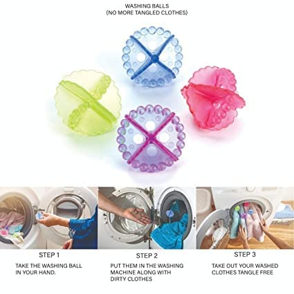 Giftock Washing Machine Ball Durable Cloth Cleaning Ball Laundry Ball for Household Cleaning Washing Machine Clothes Softener Wash Laundry Dryer Ball (Pack of 4, Silicone)