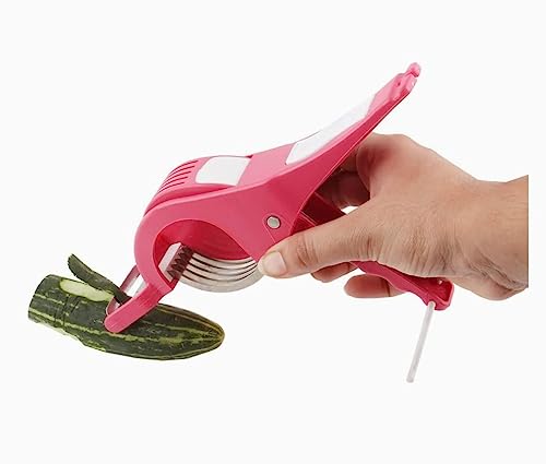 Giftock Multipurpose Slicer Cutter-Dual Stainless Steel Cutting Blades Spiral Slicer for Zucchini Spaghetti Noodles- Veg. Salad Maker Slicer for Kitchen (Watermelon Slicer)
