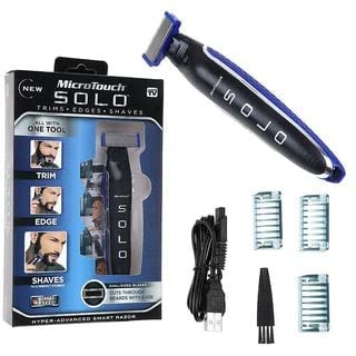 Giftock Black Pearle Micro Touch Solo Beard Trimmer for Men with Three Trimming Combs