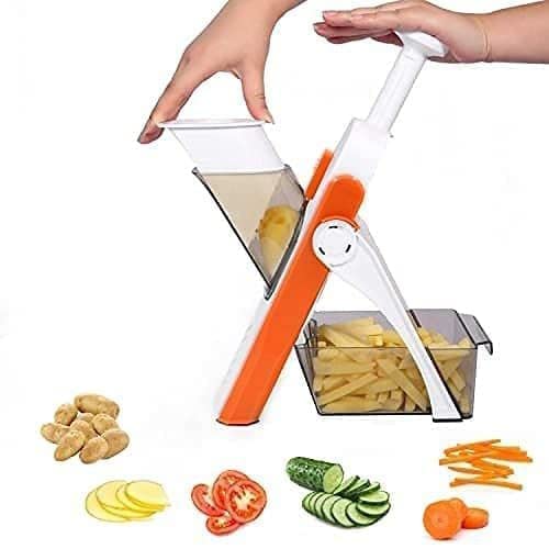 Giftock Multipurpose Slicer Cutter-Dual Stainless Steel Cutting Blades Spiral Slicer for Zucchini Spaghetti Noodles- Veg. Salad Maker Slicer for Kitchen (Watermelon Slicer)