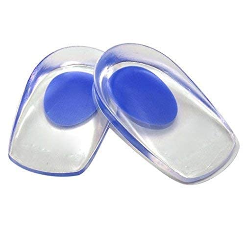 Giftock 1 Pair Men Women Silicon Gel Heel Cushion Insoles Soles Relieve Foot Pain Protectors Spur Support Shoe pad High Heel Inserts Blue