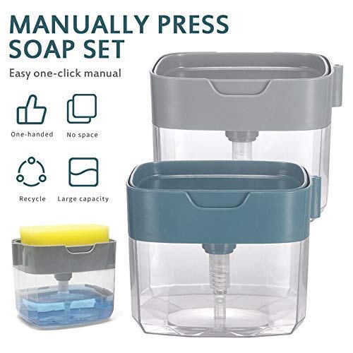 Giftock Tar Brush Dish Cleaning Brush with Liquid Dispensar Palm Dishes Pot, pan, Sink scrubbing Household soap Dispenser for Tool Dispensing wash Kitchen Utensils Scrubber Multipurpose in Home