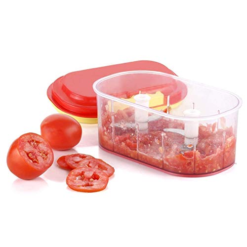 Giftock Vegetable & Nuts Chopper/Dori Chopper Dual Blades Twins Chopper Hand-Powered Double Bowl Twin Fruit & Vegetable Big Twin Chopper with 2 Chopping Blade Cutter Mixer Manual Food Processor