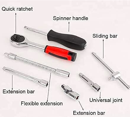 Giftock 46 in 1 Pcs Tool Kit & Screwdriver and Socket Set Multi Purpose Tool Case| Essential DIY| Repair Tool Set for Home and Office (Color May Vary)
