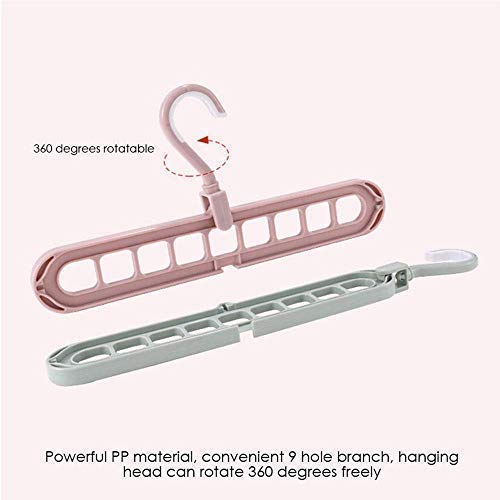Giftock New Foldable_ Hanger Multi- Function Storage Rack Magic Rotating Anti- Skid Folding Drying Rack Portable Hanging Household Wet and Dry Clothes Hanger Closet Hook (Pack of 5)