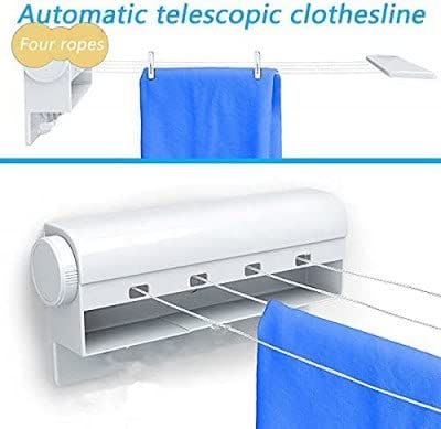 Giftock Line Retractable Clothesline,Automatic Extendable Washing Line Rope Wall Mounted Telescopic Laundry Dryer for Indoor Outdoor,Clothes Drying Rack for Hotels, Terraces, Balconies