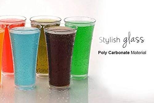 Giftock 6 Pcs. Plastic Unbreakable Transparent Transparent Water Glass/Juice Glass/Beer Glass/Wine Glass Plastic Glass - Pack of 6, 300 ml, Plastic