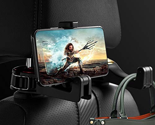 Giftock 2Pack Car Seat Back Hooks, Universal Multifunctional Car Vehicle Back Seat headrest Mobile Phone Holder Hanger Holder Hook for Bag Purse Cloth Grocery (Silver)