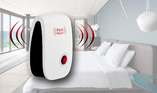 GiftockPEST REJECT Ultrasonic Pest Repeller to Repel Rats, Cockroach, Mosquito, Home Pest and Rodent Repelling Aid for Mosquito, Cockroaches, Ants Spider Insect Pest Control Electric Pest Repelling (White)