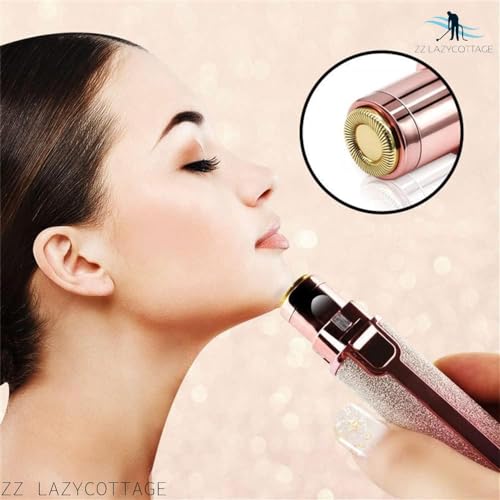 Giftock Eyebrow Hair Removal USB Rechargeble Pain Less Flawless Machine for Women & Men - Face, Chin, Cheek, Eyebrow, Upper Lip Hair Remover for Women - Lipstick Shaped (Eyebrow Trimmer)
