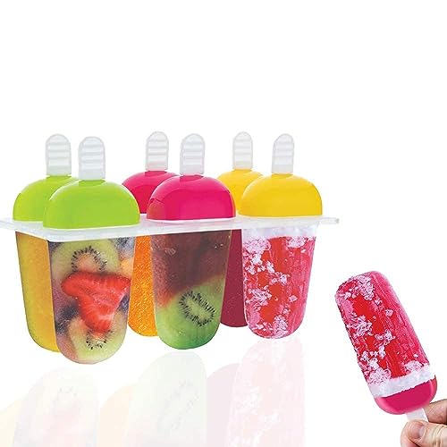 Giftock Ice Candy Moulds for Freezer Ice Pop Makers Plastic Reusable Kulfi Mould Set for Children and Adults- 100% Food Grade (Design -1)