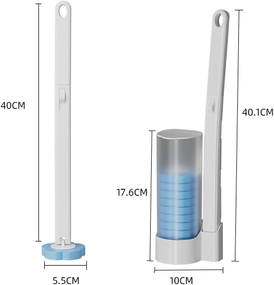 Giftock Disposable Toilet Brush, Disposable Toilet Cleaning System with Toilet Brush Refills, Toilet Brush Refills Toilet Brush and Holder Set Bathroom Accessory Sets Household Products