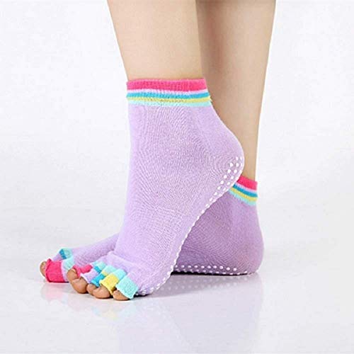 Giftock Yoga Socks Gym Socks for Women and girls Anti Bacterial Anti-Skid Yoga Pilates Dance Ballet Cotton Walking & Bikram Fitness Socks Half Open Toe Socks Yoga Socks(Pack of 1)