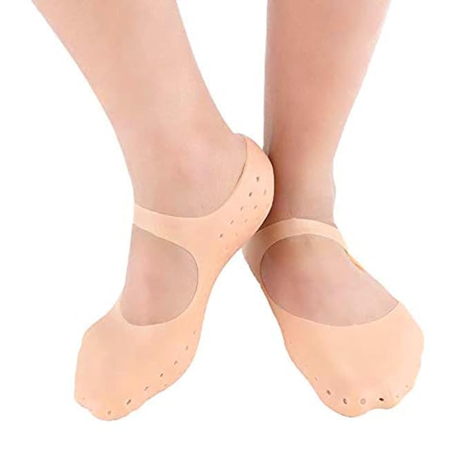 Giftock  New Silicone Full Heel Socks Silicone Full Size Socks, Foot Moisturizing Socks Anti Cracking Care Socks for Dry Feet Cracked Heel Repair Heel(1 Pair)