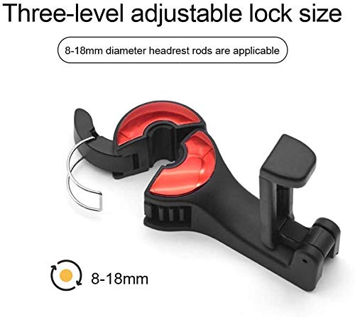 Giftock 2Pack Car Seat Back Hooks, Universal Multifunctional Car Vehicle Back Seat headrest Mobile Phone Holder Hanger Holder Hook for Bag Purse Cloth Grocery (Silver)