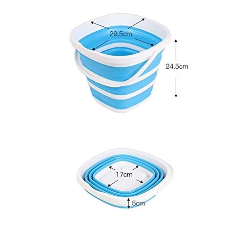 Giftock 10L Collapsible Bucket Portable Folding Bucket Lid Silicone Car Washing Bucket Children Outdoor Fishing Travel Home Storage