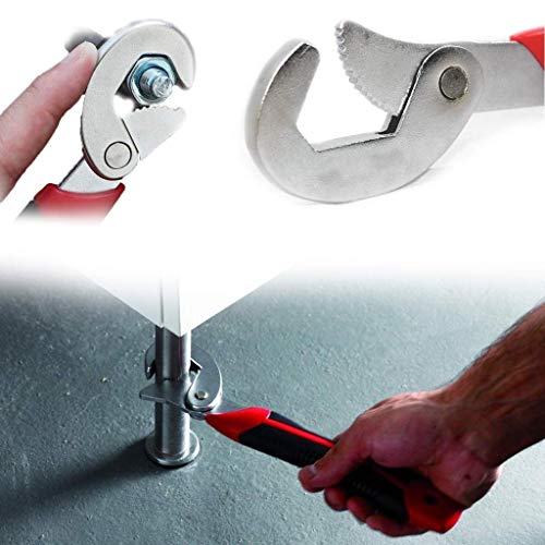 Giftock Snap 'n Grip C Shaped Bmesng1 Auto Adjustable Universal Wrench (Black and Red) -Pack of 2