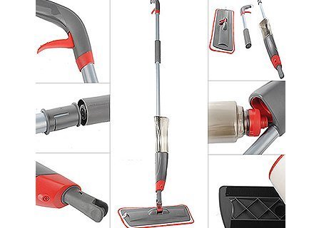 Giftock Healthy Spray Mop - Floor Mop with Removable Washable Cleaning Pad and Integrated Water Spray Mechanism (Random Color)