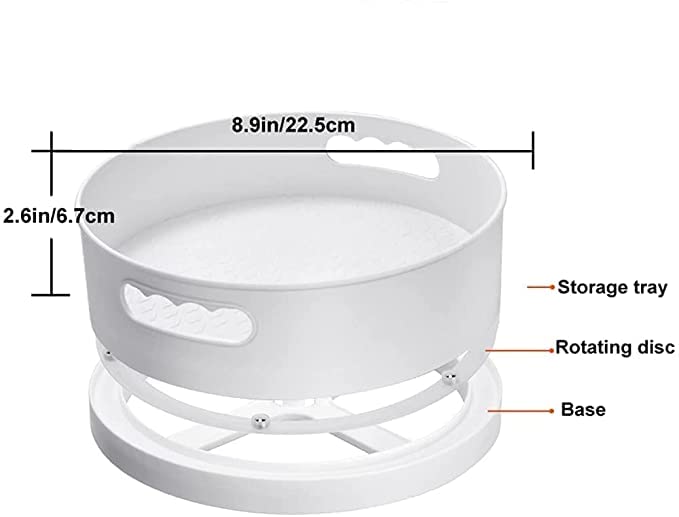 Giftock 360° Rotating Kitchen Organizer Tray Lazy SuMulti-Purpose Kitchen Storage Revolving Tray Cosmetic Organiser Rotating Tray for Kitchen Spice Rack (Beige)