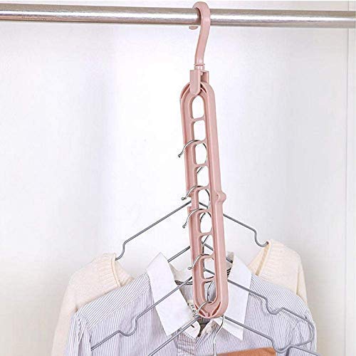 Giftock New Foldable_ Hanger Multi- Function Storage Rack Magic Rotating Anti- Skid Folding Drying Rack Portable Hanging Household Wet and Dry Clothes Hanger Closet Hook (Pack of 5)