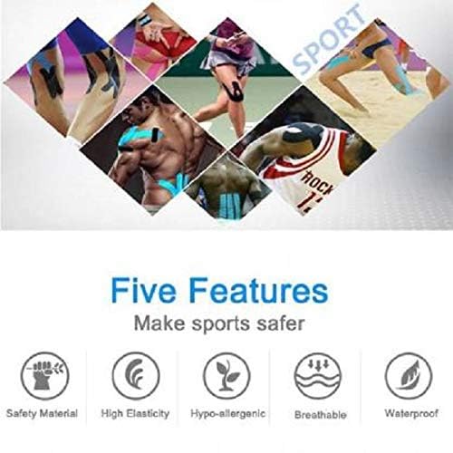 Giftock Tape 5cm * 5m Roll Strapping Taping Athletic Sports Tape for Men Knee Shoulder Elbow Ankle Neck Muscle Superior Waterproof Adhesion Non Latex Safe for Kids Pregnant Women