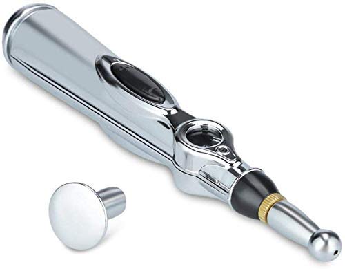 Giftock Sure Electronic Acupuncture Pen,Electric Meridians Laser Acupuncture Machine Magnet Therapy Instrument Meridian Energy Pen Massager Relief Pain Tools For Arthritis (Silver)
