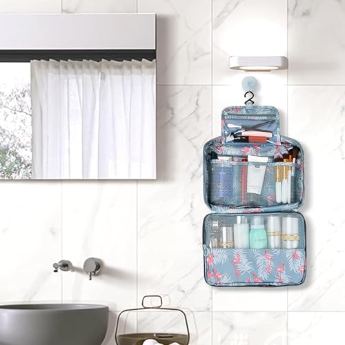 Giftock Cosmetic Hanging Toiletry Bag for Men Women Travel Organizer Accessory Waterproof Nylon Makeup Shaving Kit Pouch Bag for Men Women