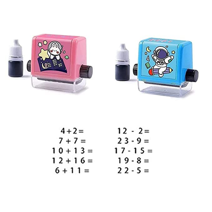 Giftock Smart Number Rolling Maths Stamps for Kids, Subtraction Maths Roller Stamp, Smart Math Roller 100 Learning Toy for Preschool, Stamp Art for Kids (Pack of 1- Multicolor) (Subtraction)