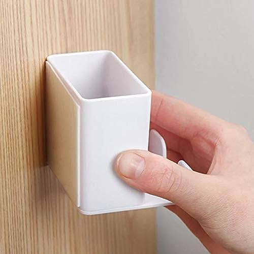 Giftock Remote Control Storage Box - 1 Pcs Plastic Multifunction Stationery Storage Box, Wall Mount Self-Adhesive Storage Box for Remote, Mobile Phone, Charging Plug Home, Office