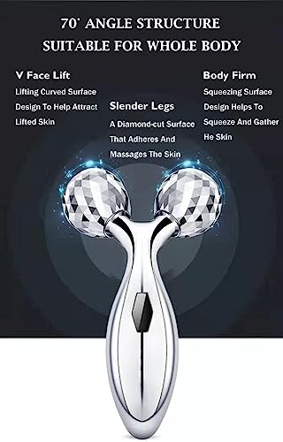 Giftock 3D Roller Massager for Face and Body | Natural Facial and Body Toning and Contouring with Chrome Balls for Radiant Skin (Body)